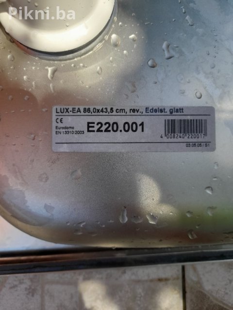 Inox Sudoper LUX-EA 86x43.5 cm Jedno Korito i Oceđivač ugradbeni 3