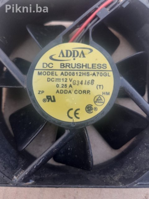 DC Ventilator ADDA 80mm x 80mm, 12V 0.25A Za Server, PC, Industr 6