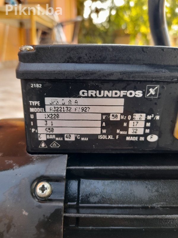 Prodajem Grundfos pumpu za vodu JP3, 650W, 220V Odlična prilika!