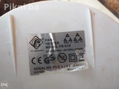 Kalorifer/Grijač sa Ventilatorom FG FS-810, 2000W - Odmah Dostupn 3