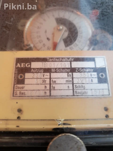 STARI TARIFNI UKLOPNI SAT AEG - Kolekcionarski primjerak, 6