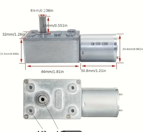 DC motor sa Pužnim Prijenosom 12V elektro motor reduktorom