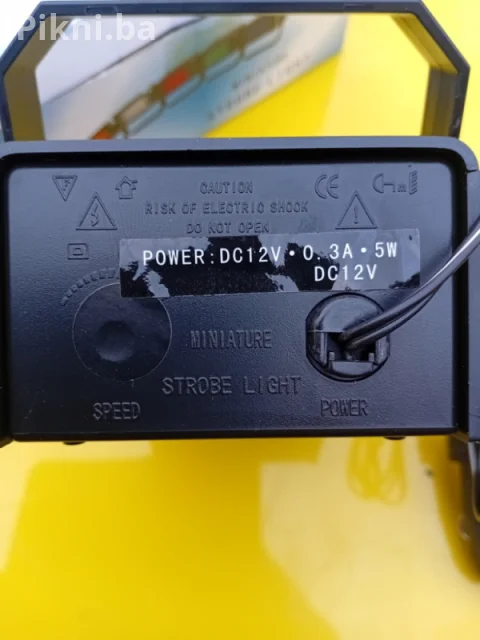 HIT PONUDA! Mini Stroboskop/Rotacija Lampe NARANDŽASTA/ŽUTA 12v 5