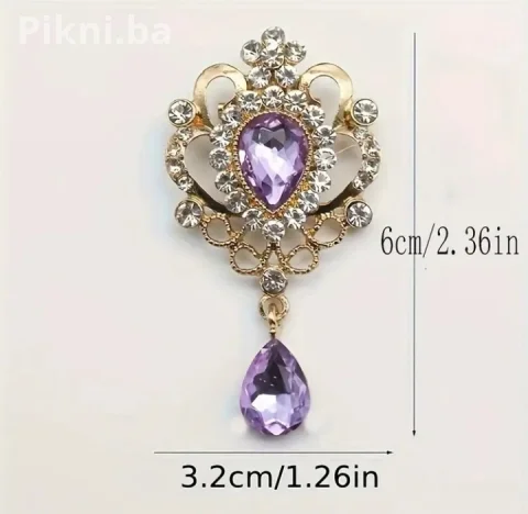 Luksuzni Vintage Broš sa Zelenim Kristalima / Novo - Elegancija 3