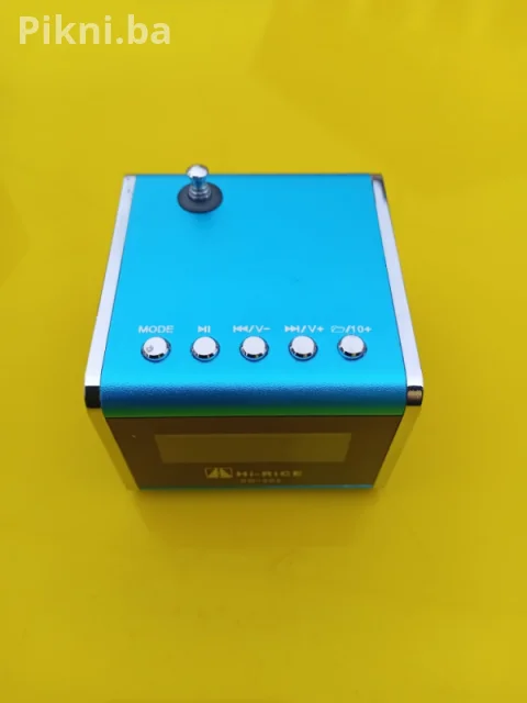 Plavi Mini Hi-Fi Zvučnik / Radio / Alarm HI-RICE SD-502 (Metalno 15