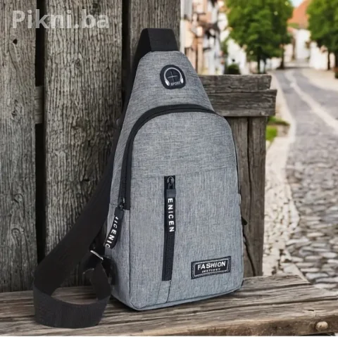 Sportska Crossbody Torba / Ruksak sa otvorom za slušalice - SIVA 4
