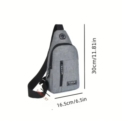 Sportska Crossbody Torba / Ruksak sa otvorom za slušalice - SIVA 3