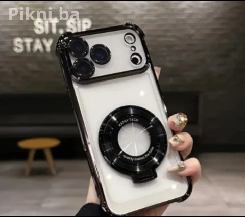Maska za iPhone 17 Pro (Crna mat boja) MagSafe & Skriveni Stala 12