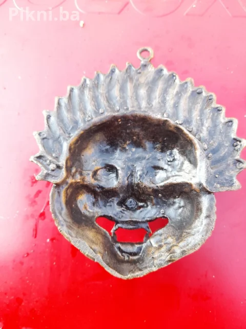 MESINGANA MASKA Mahakala/Etno - 12 cm Unikatni privjesak dekor 5