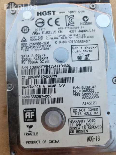 OGLAS ZA PRODAJU: HGST HDD 320GB ZA LAPTOP (SATA) 3