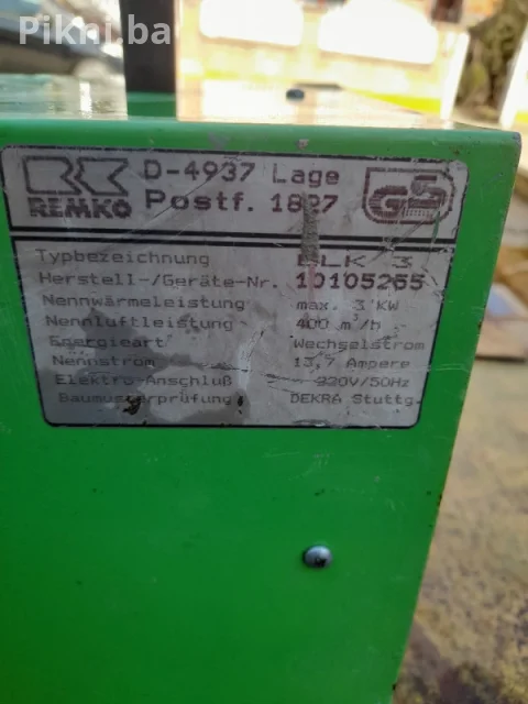 Profesionalni Električni Grijač REMKO ELK 3 - 3kW (Made in German 10