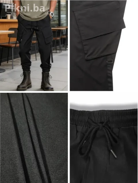 Muške Crne Kargo Hlače (XL) / NOVO / Urban Style 5
