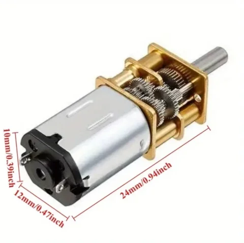 Mikro DC motor sa metalnim zupčanicima GA12-N20 (12V / 100 RPM) 3