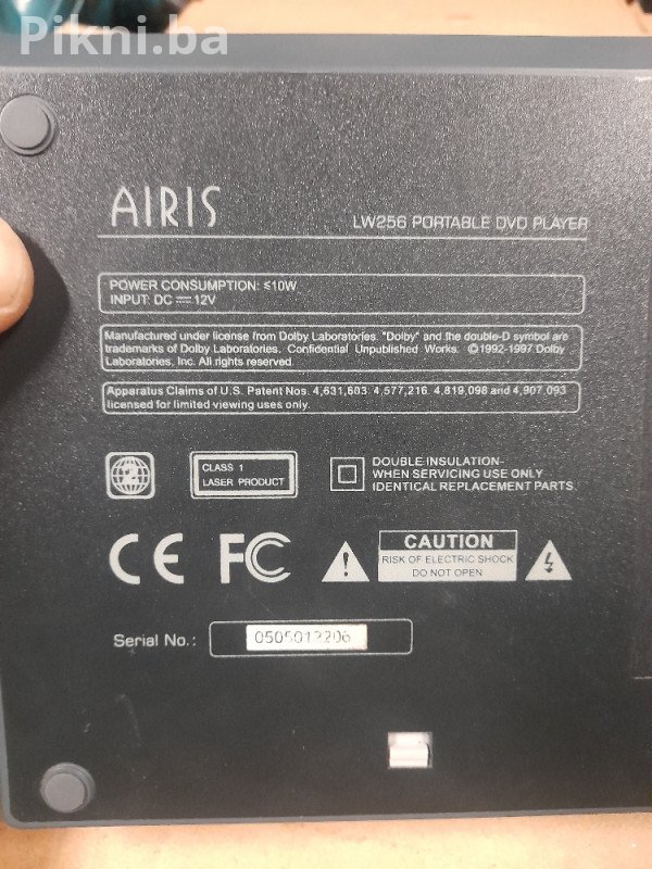 AIRIS LW256 Prijenosni DVD plejer (7 inčni) NEISPROBANO