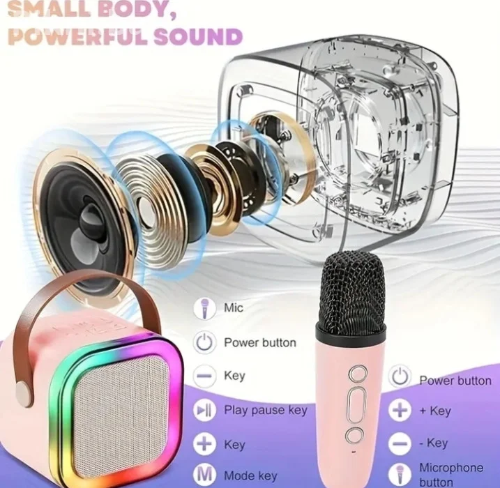 Karaoke Bluetooth Set | Zvučnik + 2 Bežična Mikrofona | Novo