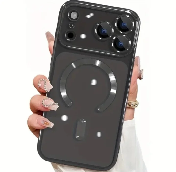 Luxury Frosted Magnetic Maska za iPhone 17 Pro Max / Crna Mat