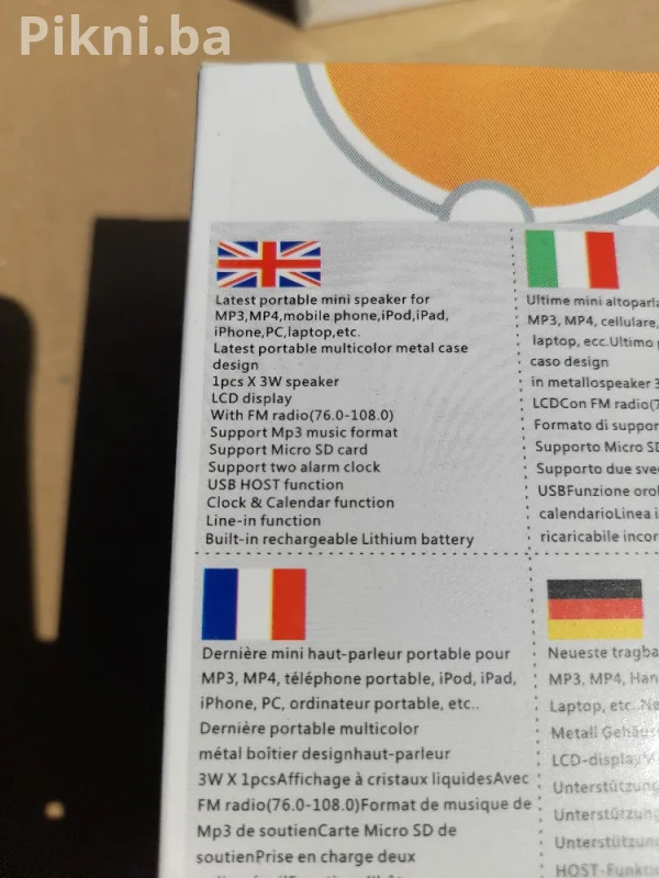 Prienosni mikro USB-AUX-CD zvučnik, mp3 radio fm plejer