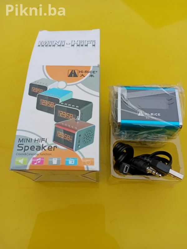 Plavi Mini Hi-Fi Zvučnik / Radio / Alarm HI-RICE SD-502 (Metalno