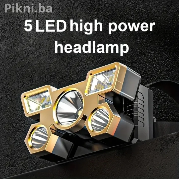 NOVO! Glavna Lampa sa 5 LED dioda - USB Punjenje - SAMO 30 KM!