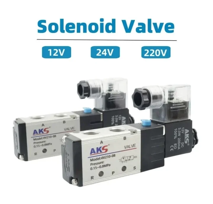 NOVO! Vrhunski Pneumatski Solenoidni Ventil AKS 4V210-08 (12V 24v