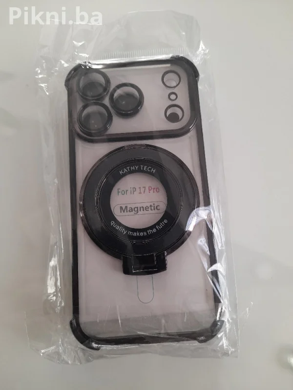 Maska za iPhone 17 Pro (Crna mat boja) MagSafe & Skriveni Stala