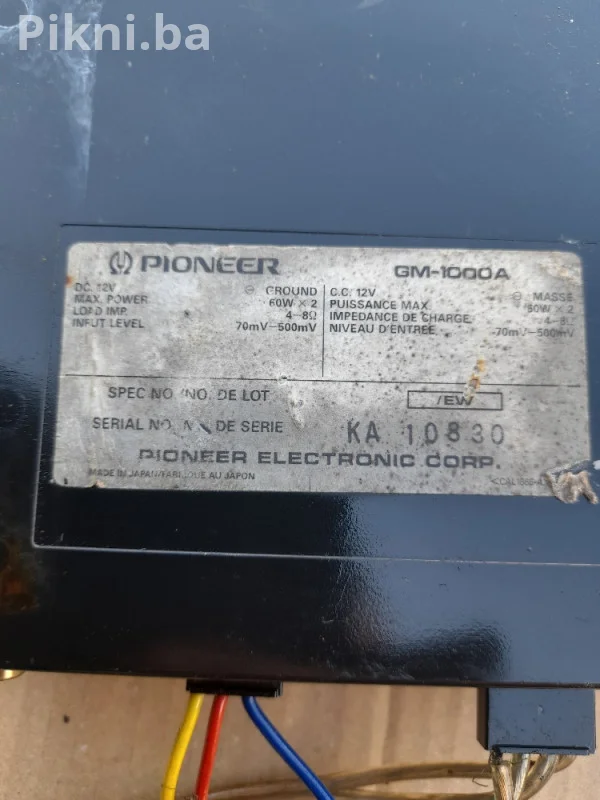 100% ISPRAVNO! VINTAGE PIONEER Auto Pojačalo GM-1000A | JAPAN