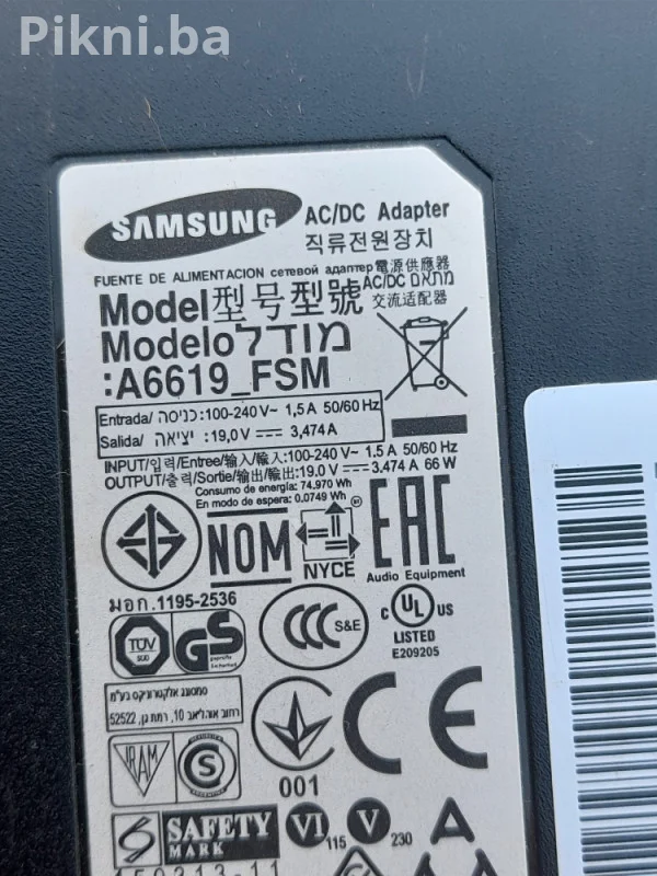 ZA PRODAJU: ORIGINAL SAMSUNG ADAPTER 19V / 3.47A (66W) PUNJAČ