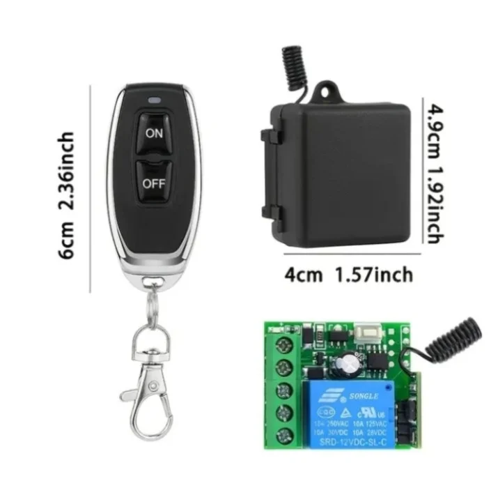 BEŽIČNI RF PREKIDAČ 433MHz + 2 DALJINSKA UPRAVLJAČA (12V/10A)