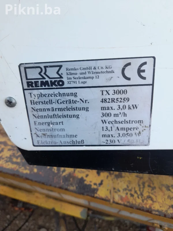 Profesionalni Grijač REMKO TX 3000 (3.0 kW) kalorifer top grijali