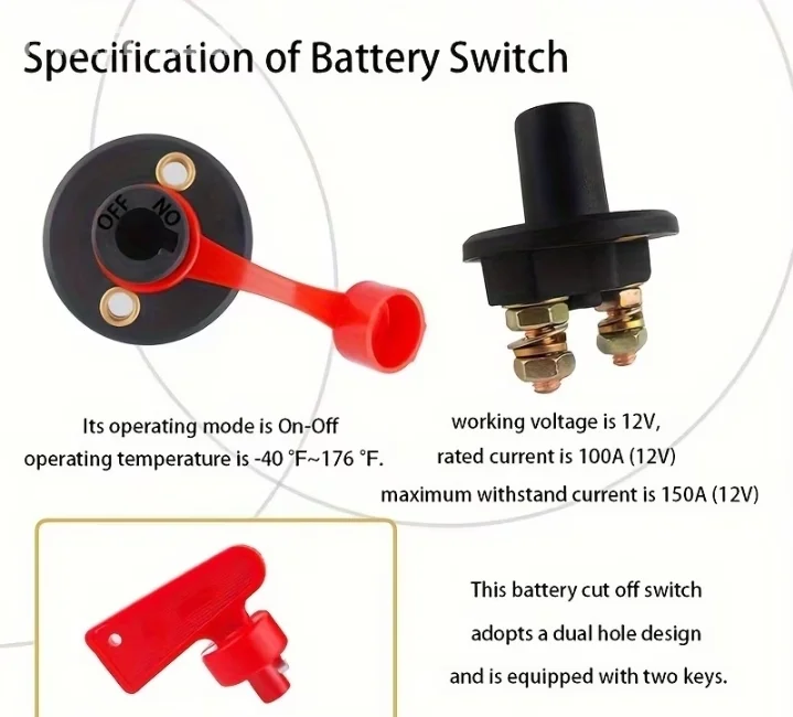 🔋 Profesionalni Glavni Prekidač Mase Akumulatora (12V-24V) sklopka