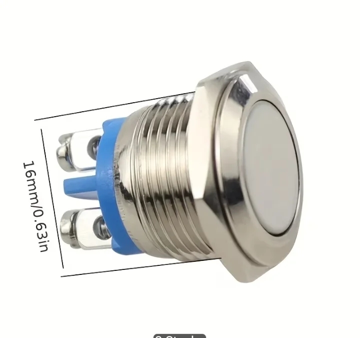 🔘 Metalni Taster Prekidač 16mm (High Head) sklopka