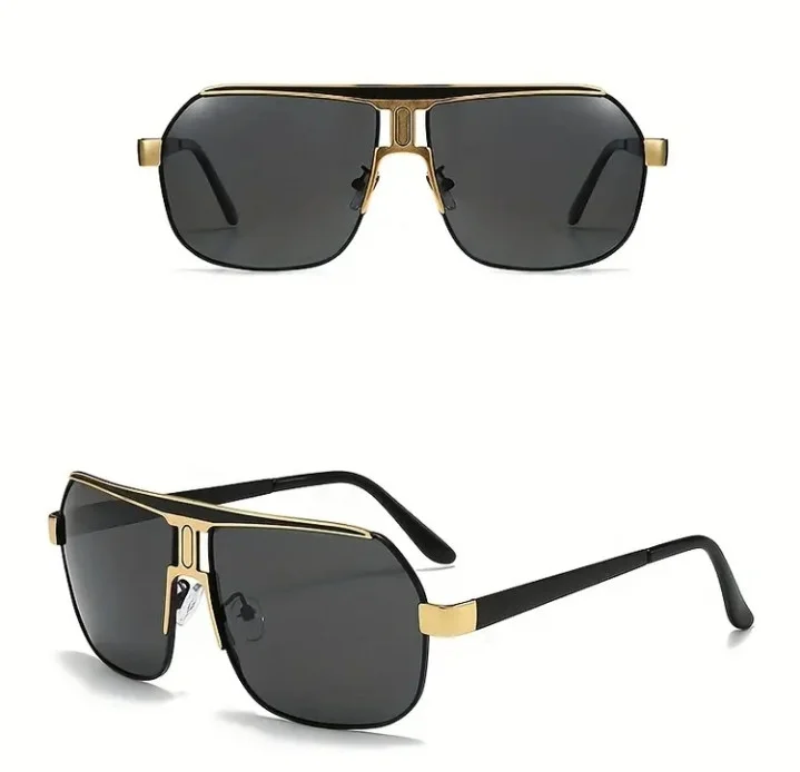 ✨ LUKSUZNI RETRO NAOČALE! Crno-Zlatni Metalni Okvir - VINTAGE Kvadratni Dizajn