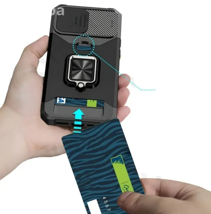 iPhone 17 Pro Max LUX Armor Maska / Crna / 360 Stand