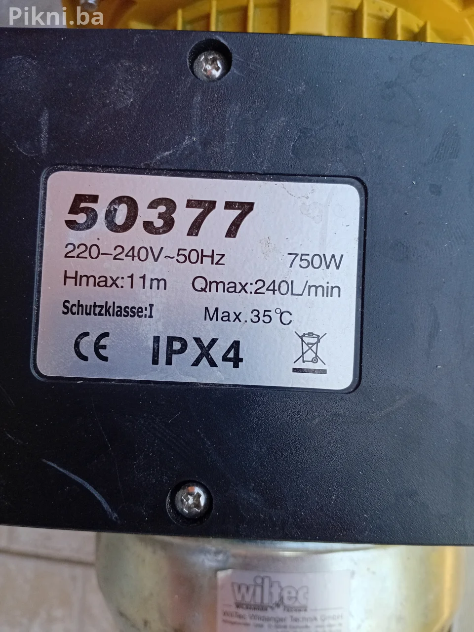 WilTec Pumpa za Bazen / Vodu 750W (Model 50377)