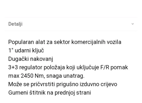 Profesionalni kamionski udarni pištolj 1" Rodcraft RC2426 2